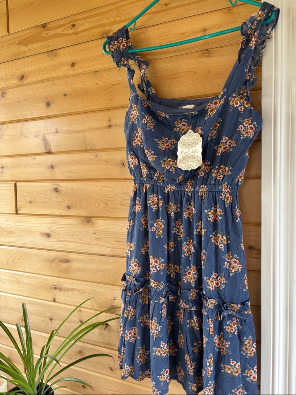 Altar’d State NWT Blue Floral Ruffle Sundress